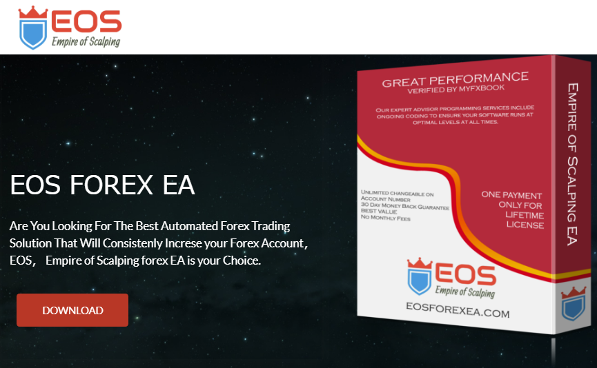 EOS Forex EA公式サイトのキャプチャ画像